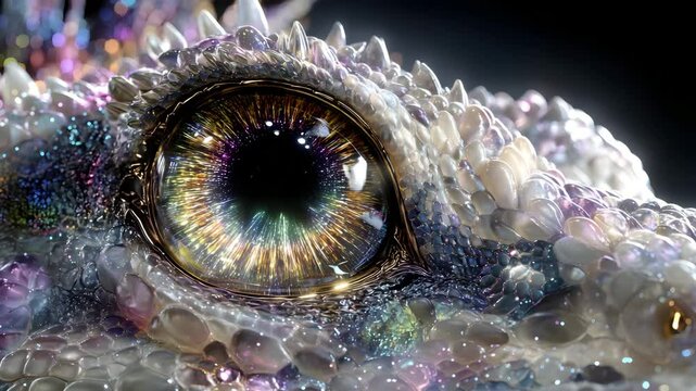 Cinematic Creature Closeup Hyperreal Fantasy Creature Eye, Hyperreal CGI Dragon Eye Closeup, Hyperreal Mythical Reptile Detail Fantasy Reptilian Detail Surreal Eye Design Macro