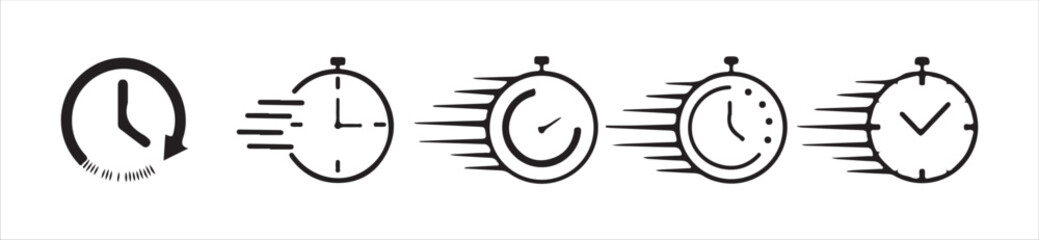 Clock line icon. Victor illustration, Eps 10.