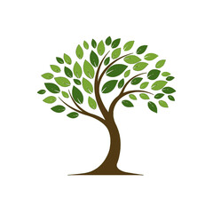 Stylized Tree with Lush Green Leaves