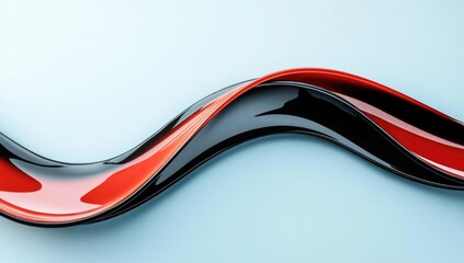 Red and black wave patterns on light bg
