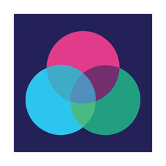 Fototapeta premium Overlapping colorful circles representing concepts of collaboration and interconnected ideas