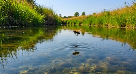 Bee Over Water