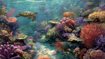 Fototapeta premium marine habitat rich in color