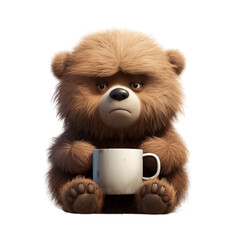Obraz premium teddy bear with cup of coffee