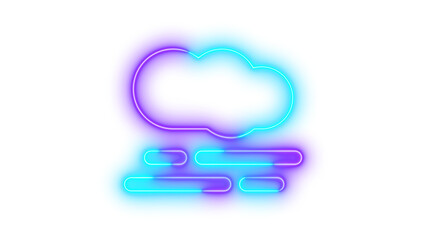Neon smog icon glowing with transparent background
