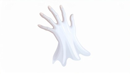 Obraz premium Spooky ghost hand reaching out on white background, perfect for Halloween designs