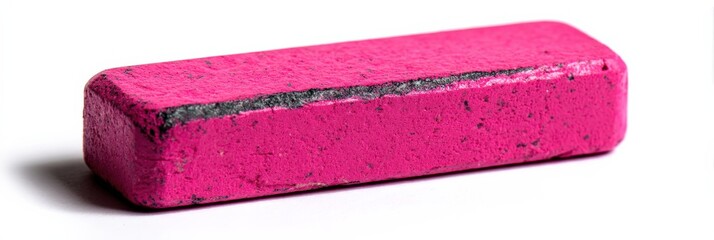 Vibrant pink eraser, close-up shot.  Perfect for back to school or office supplies.