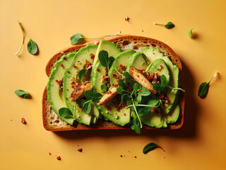 Artisanal avocado toast on rustic bread
