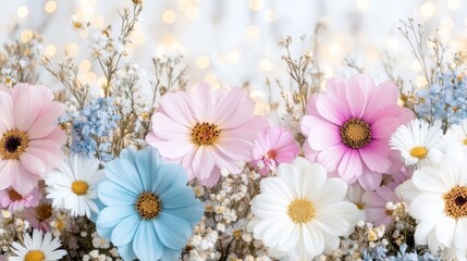 Fototapeta premium Colorful flower arrangement studio photography bright environment close-up floral beauty