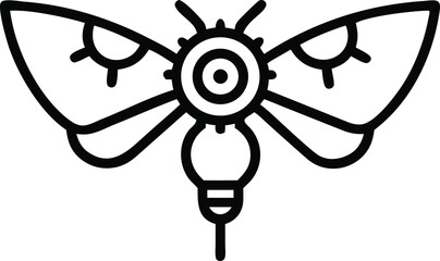 Obraz premium Steampunk Moth Icon Vector Illustration of a Mechanical Butterfly