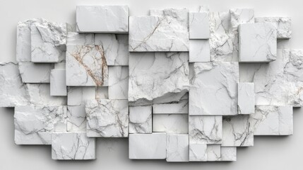 Fototapeta premium Elegant marble wall design modern interior decorative art contemporary style aesthetic appeal minimalist viewpoint