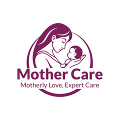 Mother and Baby Logo Design Motherly Love Expert Care