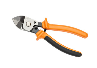 Obraz premium Orange and Black Handled Wire Cutters with Serrated Blades and Silver Metal