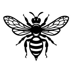 Minimalist Vector Bee – Clean Insect Logo or Design Element