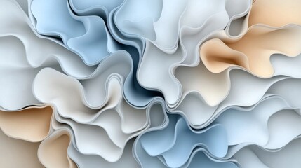 Fototapeta premium Dynamic abstract paper wave design artistic display digital artwork modern aesthetic close-up view contemporary concept