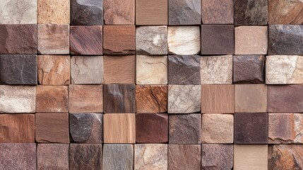 Texture exploration of natural stone tiles indoor space decorative element warm color palette top-down view