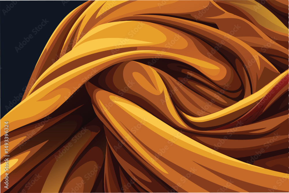 Fototapete flowing fabric draped in elegant folds creates a dynamic and textured visual composition with rich h