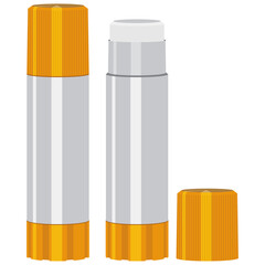 glue stick lid open and closed vector drawing. 