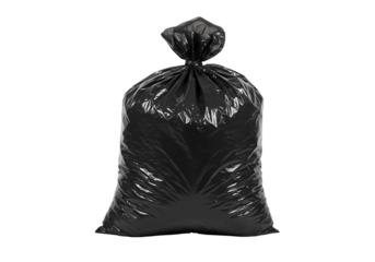 Heavy Duty Black Trash Bags Large Strong Garbage Bags for Waste Disposal  Bulk Recycling Refuse Kitchen isolated on transparent background