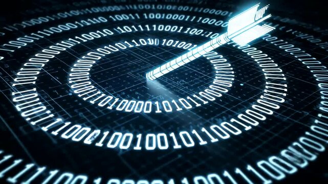 Glowing arrow hits binary target