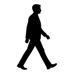 Walking businessman silhouette. Vector image