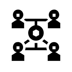 blockchain network silhouette on transparent background for web and graphic design