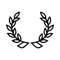 classic laurel wreath open top bold and symmetric on transparent background for web and graphic design