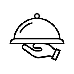 cloche with utensils representing food service on transparent background for web and graphic design