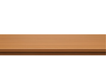Empty Wooden Shelf Product Display Mockup Background Texture isolated on transparent background