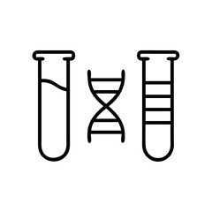 dna test tubes on transparent background for web and graphic design