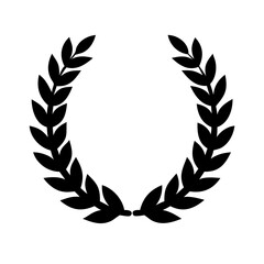 full laurel wreath solid black dense and powerful on transparent background for web and graphic design