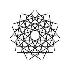 A mandala. Decorative round ornaments. Wicker design elements. Logo design for business yoga, backgrounds for posters, icons for programs and websites. The unusual shape of the flower islamic pattern