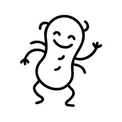 Happy microbe on transparent background for web and graphic design