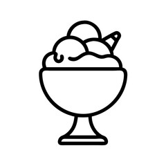 Ice cream or dessert bowl on transparent background for web and graphic design