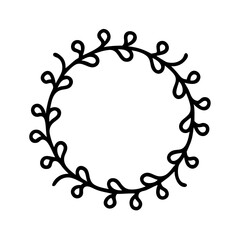 Lacy floral wreath more ornamental with thin curves on transparent background for web and graphic design