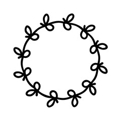 Lacy floral wreath more ornamental with thin curves on transparent background for web and graphic design