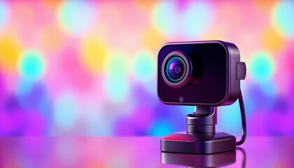 Webcam icon, video conferencing symbol, online meeting, streaming call, vector illustration,  ui,  video call
