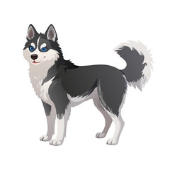 Obraz premium Husky Illustration Silhouette Dog