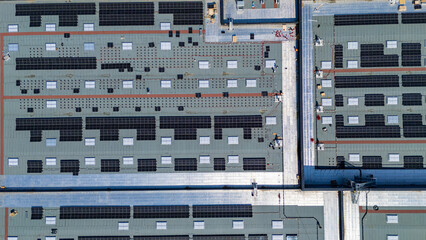 Vue rapprochée du dessus d’une usine industrielle