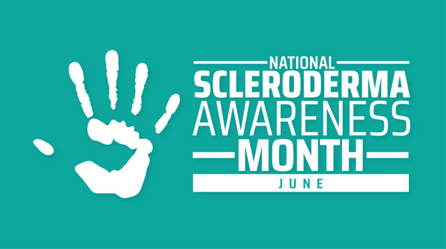 National Scleroderma Awareness Month background banner or poster design template. June Campaign for Skin Disease.