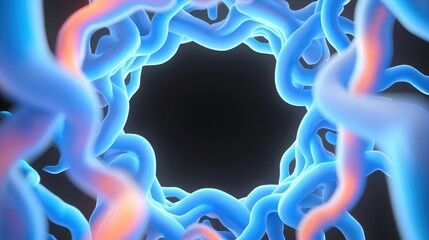 Colorful Abstract Swirling Lines with a Dark Center Perfect for Backgrounds and Digital Designs
