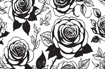 Rose Flower silhouette vector art illustration