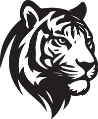 Tiger head silhouette vector art illustration