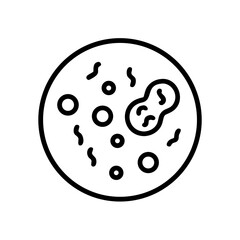 Petri dish with bacterial colonies on transparent background for web and graphic design