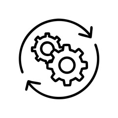 Refresh with multiple gears on transparent background for web and graphic design