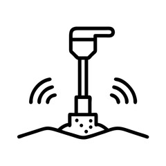 Soil sensor in field on transparent background for web and graphic design