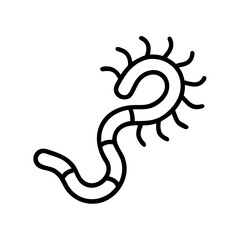 Spiral shaped bacterium on transparent background for web and graphic design