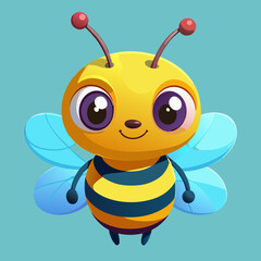 Adorable Cartoon Bee Illustration Cute Honey Bee Character Design