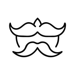 The aristocrat pointed edges regal mustache on transparent background for web and graphic design