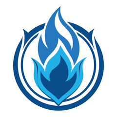 Stylized Blue Flame Vector